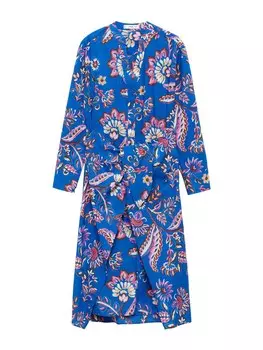 Платье рубашка MANGO Shirt Dress Lena, королевский синий
