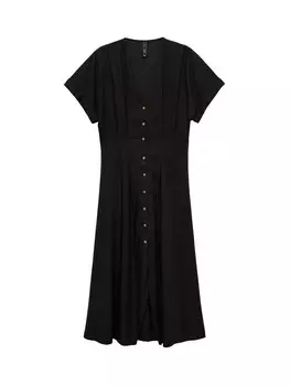 Платье рубашка MANGO Shirt Dress Pili, черный