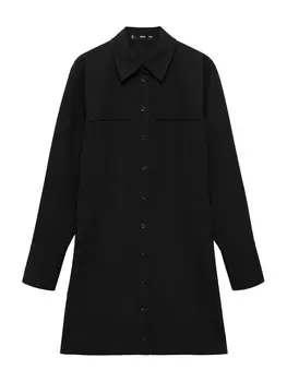 Платье рубашка MANGO Shirt Dress SAHALY, черный