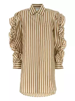 Платье-рубашка Manna в полоску с оборками MAX MARA, желтый