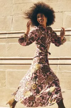 Платье рубашка макси от Martha Godet Boden, розовый