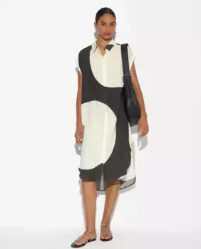 Платье-рубашка макси с коротким рукавом и принтом в горошек Parfois, мультиколор