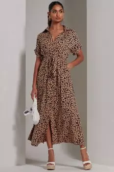 Платье-Рубашка макси со спущенными плечами Jolie Moi, мультиколор