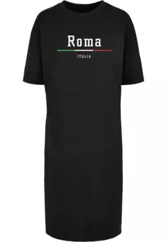 Платье-рубашка Merchcode " Merchcode Damen Ladies Roma X Organic Oversized Slit Tee Dress" (1 шт.), черный