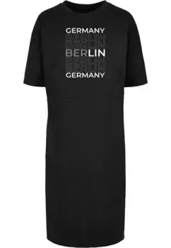 Платье-рубашка Merchcode " Merchcode Damen Ladies Berlin X Organic Oversized Slit Tee Dress" (1 шт.), черный