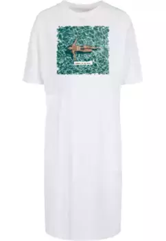 Платье-рубашка Merchcode " Merchcode Women's Ladies Summer - On My Mind Oversized Slit Dress" (1 шт.), белый