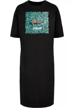 Платье-рубашка Merchcode " Merchcode Women's Ladies Summer - On My Mind Oversized Slit Dress" (1 шт.), черный