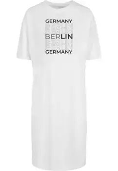 Платье-рубашка Merchcode " Merchcode Women's Ladies Berlin Organic Oversized Slit Tee Dress" (1 шт.), белый