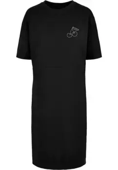 Платье-рубашка Merchcode " Merchcode Women's Ladies Cherry Oversized Slit Dress" (1 шт.), черный