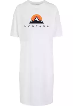 Платье-рубашка Merchcode " Merchcode Women's Ladies Montana Organic Oversized Slit Tee Dress" (1 шт.), белый
