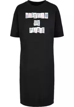 Платье-рубашка Merchcode " Merchcode Women's Ladies Please Organic Oversized Dress Tee Dress" (1 шт.), черный
