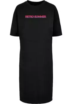 Платье-рубашка Merchcode " Merchcode Women's Ladies Summer - Платье с разрезом в стиле ретро " (1 шт.), черный