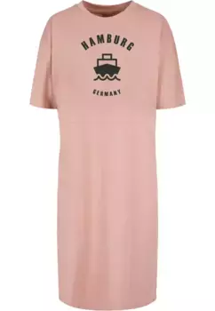Платье-рубашка Merchcode " Merchcode Women's Ladies Hamburg Organic Oversized Dress Tee Dress" (1 шт.), цвет Duskrose