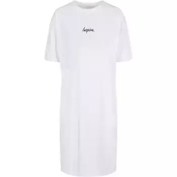 Платье-рубашка Merchcode " Merchcode Women's Ladies Inspire Oversized Slit Tee Dress" (1 шт.), белый