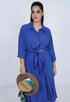 Платье-рубашка MI-LONGUE UNIE EFFET DEUX EN UN Jean Marc Philippe, синий