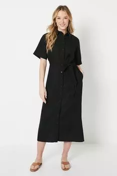Платье-рубашка Midaxi с поясом Oasis, черный
