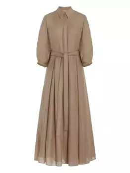 Платье-рубашка миди Andy с поясом Gabriela Hearst, нейтральный