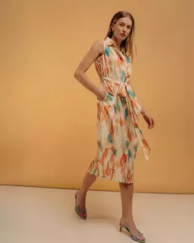 Платье-рубашка миди без рукавов Niza, мультиколор