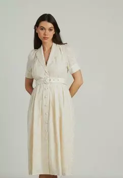 Платье-рубашка MIDI BORDADO CINTURN Alma en Pena, белый
