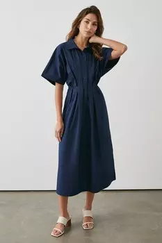 Платье-рубашка-миди Debenhams, темно-синий