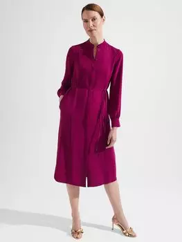 Платье-рубашка миди Hobbs Bletchley, сливово-розовый