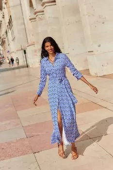 Платье рубашка миди из джерси Marcia Boden, синий