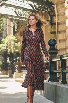 Платье рубашка миди из джерси Marcia Boden, коричневый