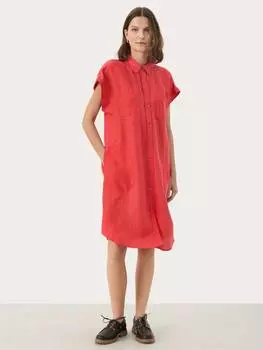 Платье-рубашка миди из льняной смеси ellena Part Two, цвет Bittersweet