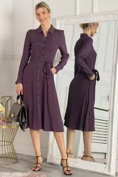 Платье-рубашка миди из вискозы ши Jolie Moi, фиолетовый