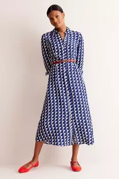 Платье рубашка миди Кейт Boden, синий