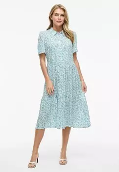 Платье-рубашка MIDI KURZRMELIGES VILA, цвет Cloud Dancer