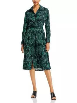 Платье-рубашка миди Marina Womens Snake Print Kobi Halperin, цвет ivy multi