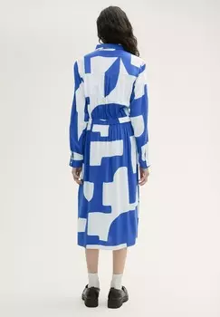 Платье-рубашка MIDI MIT ALLOVER PRINT TOM TAILOR DENIM, синий