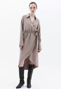Платье-рубашка MIDI MIT FEINER QUALITT OXXO, бежевый