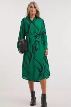 Платье-Рубашка миди на пуговицах Jd Williams, зеленый