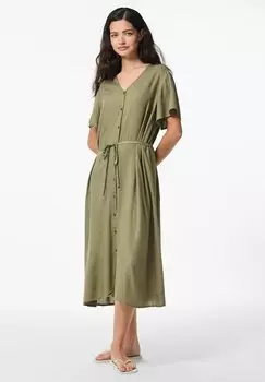 Платье-рубашка MIDI Pieces, зеленый