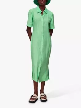 Платье-рубашка миди плиссе Whistles Millie, салатовый
