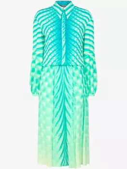 Платье-рубашка миди Roberto Cavalli, зеленый