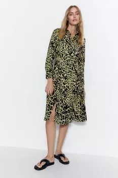 Платье-рубашка миди с D-образным кольцом Warehouse, мультиколор