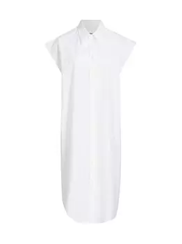 Платье-рубашка миди с короткими рукавами MM6 Maison Margiela, белый