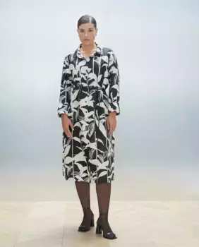 Платье-рубашка миди с поясом Couchel, черный