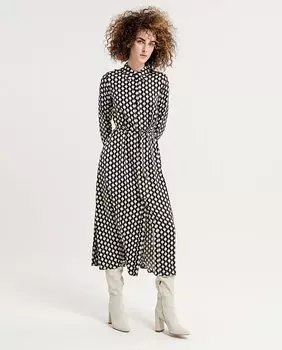 Платье-рубашка миди с поясом Surkana, черный