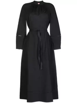 Платье-рубашка миди с поясом YVES SALOMON, черный