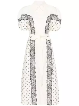 Платье-рубашка миди с принтом бандана Chlo, белый