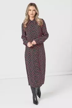 Платье-Рубашка миди с принтом United Colors Of Benetton, зеленый