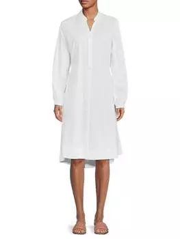 Платье-рубашка миди с вырезами Donna Karan White