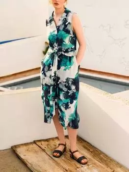 Платье-рубашка миди с завязками спереди Celtic & Co., разноцветный