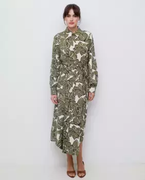 Платье-рубашка миди Vila, цвет Musgo
