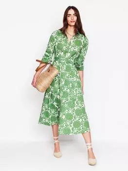 Платье-рубашка миди в цветочек от эми Boden, зеленый/разноцветный