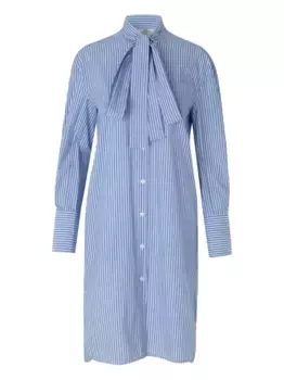 Платье-рубашка миди в полоску с завязкой на шее Baum Und Pferdgarten, синий